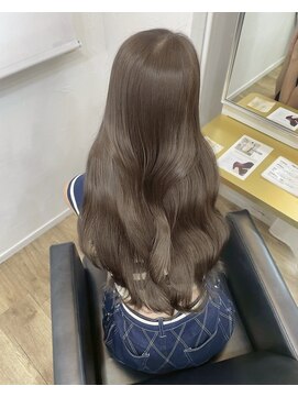 ノー バイ イオエ 西梅田(no. by ioe) ブリーチなしカラー/髪質改善/ミルクティーベージュ/小顔へア