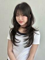 ライン(LINE)&nbsp;韓国風/レイヤー/前髪カット/オリーブ/透明感/ハッシュカット