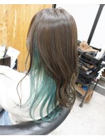 ヘアテリア リュウ 大塚(hair teria ryu) インナーカラー/ターコイズ/ロングレイヤー
