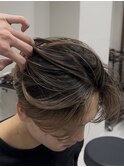ブラウンメンズバレイヤージュ×センターパート町田美容室