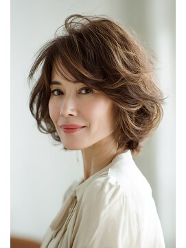 シャルマン 銀座(Charumante) 40代50代大人女性◎白髪ぼかし夏カラー髪質改善丸みボブ