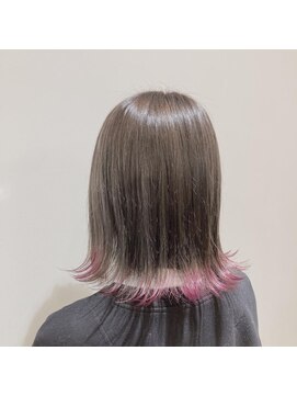 ネオヘアー 曳舟店(NEO Hair) グレージュ×裾ピンク/曳舟インナーカラー髪質改善裾カラー