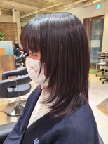 ヘアサロン フラット(hair salon flat) 髪質改善ハリウッドTR顔まわりレイヤースタイル黒髪暗髪ツヤ髪