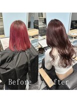 あるじゃんすー 天神店 ルビーブラウン×ピンクミルクティー#シールエクステ#韓国#天神