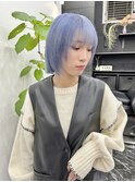 韓国風《ペールブルー》ハイトーン/ケアブリーチ/ダブルカラー