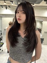 サイン 表参道(SIGN) 韓国ヘアグレージュカラーブリーチ無し髪質改善イヤリングカラー