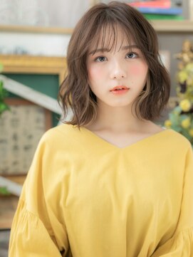 カバーヘア ブリス 上尾西口店(COVER HAIR bliss) くせ毛風小顔アースカラーくびれボブパーマh3上尾20代30代40代