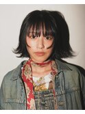 顔周りカット外はねボブ
