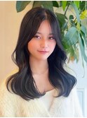★小顔前髪レイヤーカットナチュラル透明感ベージュ