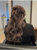 ふんわりボーリュームハーフアップアレンジ