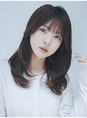 ロングくびれヘア美髪韓国ヘア顔周りレイヤー_F0166
