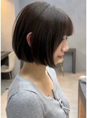 ミニウルフチェリーブラウンホワイトグレージュフェザーパーマ