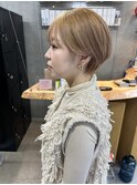 ショート/マッシュショート/ブリーチ/ベージュ【肥後橋】