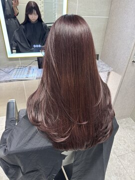 アンジェリカラボ 梅田店(ANGELICA LABO) 韓国風くびれレイヤーカット×グレージュ×透明感ブラウン川又