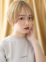 カバーヘア ブリス 川口(COVER HAIR bliss)&nbsp;全頭ブリーチハイトーンカラー小顔丸みショート317Z川口10代20代