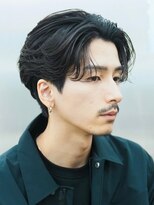 フィフス 大分(fifth) 大分ニュアンスパーマメンズカットセンターパートミディアムボブ