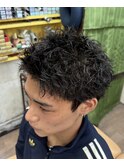 ラフショートピンパーマ/スパイキショート/メンズ/短髪/フェード