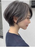 ミルクティーブロンド/ダークブルー/デジタルパーマ/阿佐ヶ谷