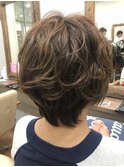 ショートレイヤー&パーマスタイル