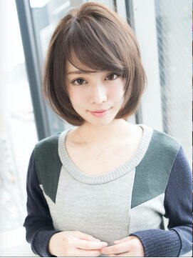 エル(LE) ワンレンクラシカル斜めバングボルドー