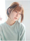 ストレートボブ_オリーブカラーハイライトカラー_27655