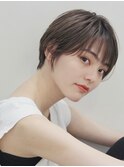 オシャレショート#黒髪#ボブルフ#小顔#ネビージュ#ワンレン