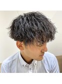 前下がりマッシュ×ツイストスパイラル/メンズパーマ