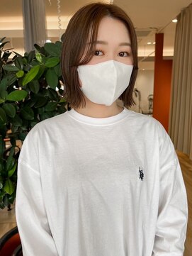 バランス ヘアーアンドアイラッシュ 野田店(balance.) 切りっぱなし×ブラウンベージュ