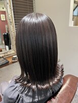 ムーン(moon)&nbsp;#ミディアムヘア#斜めバング#グレージュカラー