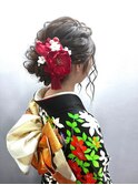 お呼ばれ　結婚式　アレンジ　パーティーヘアセット
