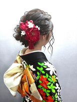お呼ばれ　結婚式　アレンジ　パーティーヘアセット