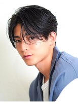 オーシャントーキョー 渋谷神南(OCEAN TOKYO) 韓国ヘアカルマパーマカルマバングセンターパート黒髪ウルフ