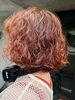 ナループロアオハナ(Nalu pu loa ohana) ボブパーマ/オレンジ/ブリーチなしカラー/パーマ/原宿/表参道