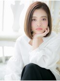 mod's姪浜/グレージュアッシュアシンメトリー美髪前下がりボブh