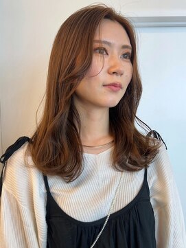 パーク 福岡天神西通り店(parc) 顔周りカット ミルクティーアッシュブラウン 韓国ヘア 透明感