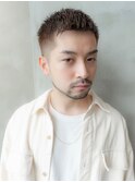 ツイストパーマ七三オールバックマッシュウルフスリークショート