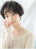 暗髪ニュアンスパーマショートボブウェットヘアe天王台20代30代