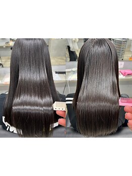 【髪質改善酸熱トリートメント\7700】根元だけでなく毛先までツヤツヤに◆お手入れも簡単な美髪をご提供♪