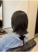 クセを活かす×暗髪ベージュボブ
