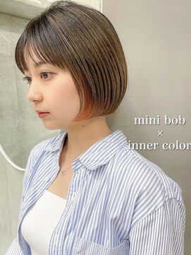 ディルト 代々木上原(DILT) 似合わせカット大人ガーリーインナーカラーミニボブ小顔カット