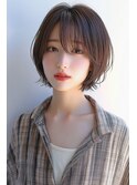 顔周りレイヤーボブくびれレイヤーボブハンサムショートウルフ