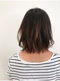 インナーカラーが可愛い♪技ありロブスタイル☆