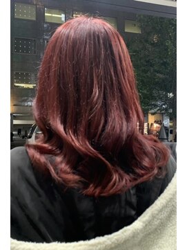 ナンバー ブラオ 名古屋栄(N° blao) ミディアム　レッドブラウン　ピンクブラウン　カシスブラウン