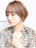 大人可愛い小美髪ツヤ髪前下がりショートボブ丸みショートB1