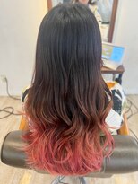 マリアバイアフロート(Maria by AFLOAT) 【山田】ロングレイヤーカール裾カラーネオンピンク