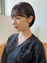アルバム 銀座(ALBUM GINZA) マッシュショート_斜めバンググレージュカラー_ba460491