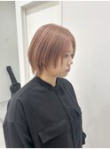 ショートウルフ×ピンクベージュ