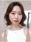 20代/韓国ボブ/タッセルボブ／レイヤーボブ/グレージュ
