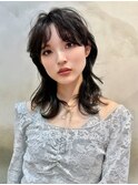 小顔見えするふんわりレイヤーハッシュカット20代30代40代