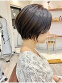 ◇大人可愛い20代30代40代50代前下がりショートボブ丸みショート
